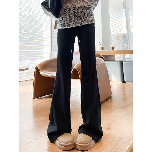 白色微喇褲2025秋冬新款美式辣妹抽繩瑜珈運動衛褲女休閒垂感褲子 白色微喇褲2025秋冬新款美式辣妹抽繩瑜珈運動衛褲女休閒垂感褲子