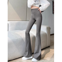 喇叭鯊魚褲女外穿打底褲秋冬加絨微喇馬蹄褲高腰收腹提臀修身緊身