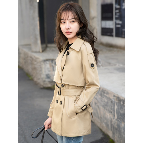 短款風衣女2025新款黑色今年流行中長款小個子卡其色大衣春秋外套 短款風衣女2025新款黑色今年流行中長款小個子卡其色大衣春秋外套