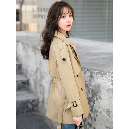 短款風衣女2025新款黑色今年流行中長款小個子卡其色大衣春秋外套 短款風衣女2025新款黑色今年流行中長款小個子卡其色大衣春秋外套