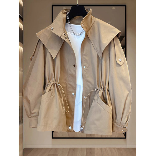 2025春秋季新款風衣女款工裝外套小個子爆款英倫風衣大碼女裝洋氣