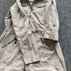 水洗女士春秋薄款休閒復古工裝外套寬松大碼中長款可收腰風衣