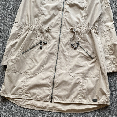 水洗女士春秋薄款休閒復古工裝外套寬松大碼中長款可收腰風衣