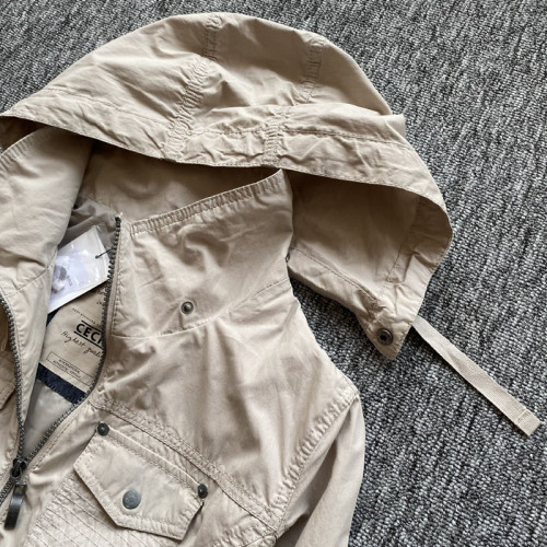 水洗女士春秋薄款休閒復古工裝外套寬松大碼中長款可收腰風衣