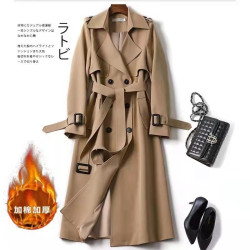 風衣女中長款2025春秋新款韓版大碼小個子流行英倫風大衣過膝外套