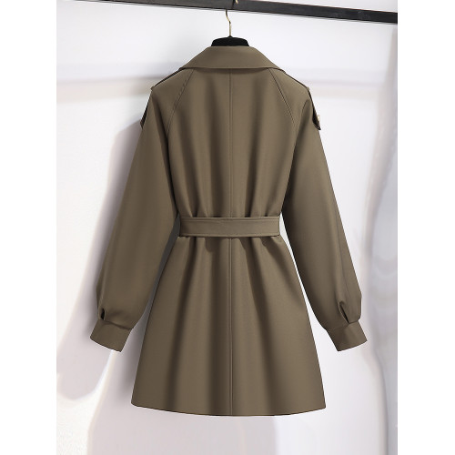 咖色短款風衣女外套小個子2025新款春秋季中長款高級感超好看大衣