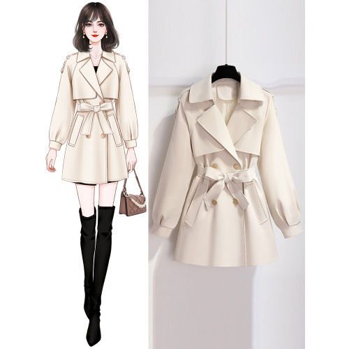 咖色短款風衣女外套小個子2025新款春秋季中長款高級感超好看大衣