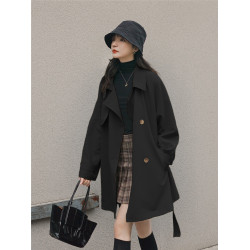 韓系chic卡其色風衣外套女春秋2025新款短款小個子高級感英倫風