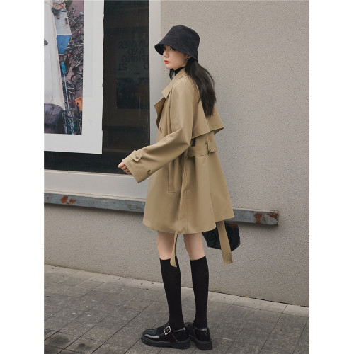 韓系chic卡其色風衣外套女春秋2025新款短款小個子高級感英倫風