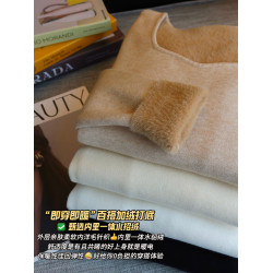 加絨打底衫女秋冬季外穿高級感加厚毛衣內搭2025新款低領保暖上衣