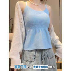 大碼女裝胸墊一體美背吊帶背心女2025新款夏季微胖mm修身顯瘦上衣