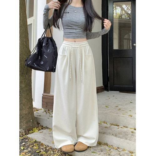 145小矮個子慵懶風休閒褲秋衛褲女150顯高直筒高腰濶腿拖地九分xs 145小矮個子慵懶風休閒褲秋衛褲女150顯高直筒高腰濶腿拖地九分xs