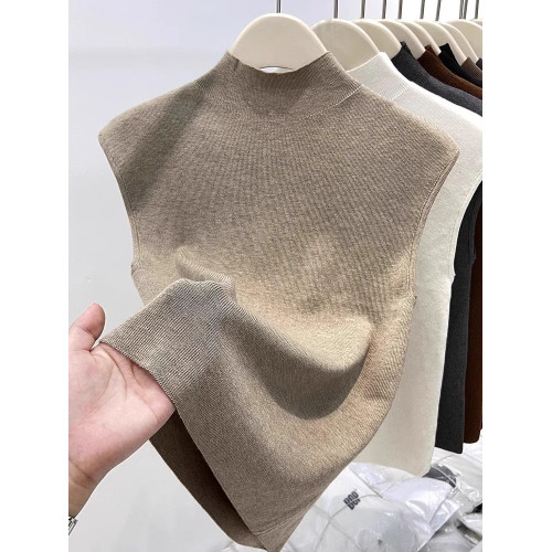 半高領針織無袖背心女秋冬新款修身顯瘦氣質西裝內搭立領打底上衣