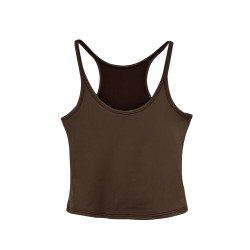 美式酷辣仿皮質修身小吊帶背心女內搭2025夏新款外穿無袖打底上衣