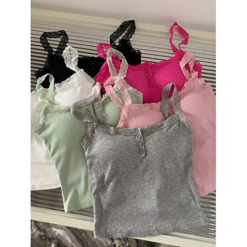 純欲風蕾絲邊白色吊帶帶胸墊背心女夏季外穿美背修身內搭短款上衣