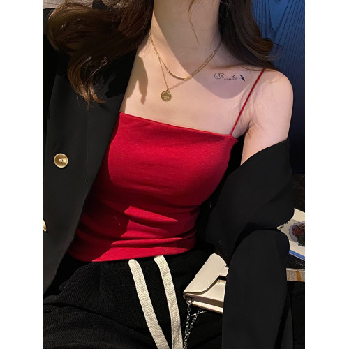 小吊帶背心女夏內搭帶胸墊一體美背文胸白色抹胸打底性感一字上衣