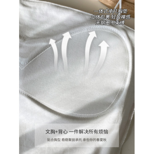 小吊帶背心女夏內搭帶胸墊一體美背文胸白色抹胸打底性感一字上衣