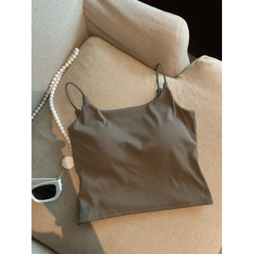 美背純欲風露背吊帶背心女夏外穿帶胸墊文胸一體獨特精緻短款上衣