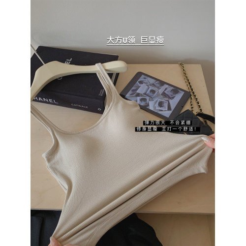 wan能基礎 保暖背心女自帶胸墊磨毛自髮熱免穿文胸打底內搭上衣冬