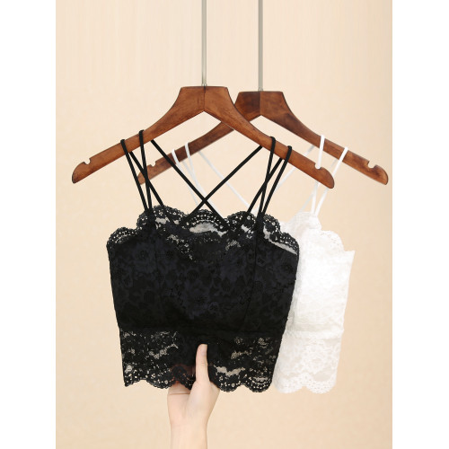 蕾絲美背內衣吊帶背心女夏打底內搭抹胸短款外穿2025新款性感上衣