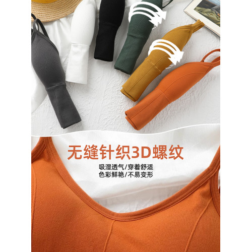 美式小吊帶背心女夏2025新款帶胸墊外穿美背文胸內衣打底內搭上衣