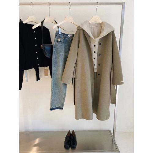 奶fufu連帽毛衣女秋冬寬松小衆設計慵懶高級感軟糯短款針織衫外套