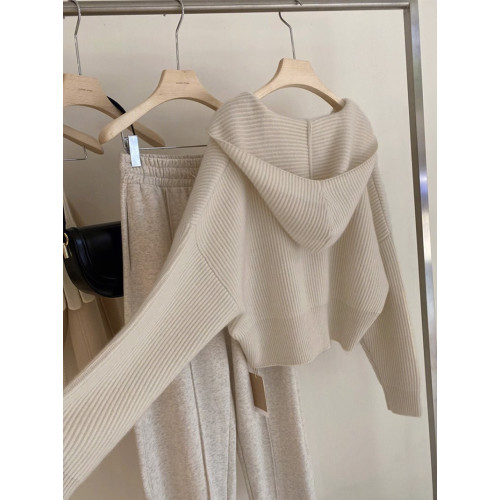 奶fufu連帽毛衣女秋冬寬松小衆設計慵懶高級感軟糯短款針織衫外套