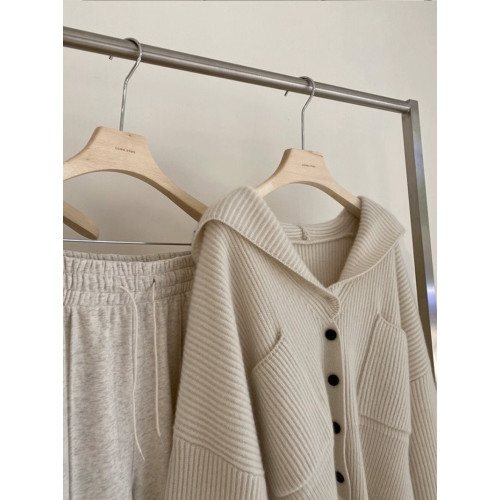 奶fufu連帽毛衣女秋冬寬松小衆設計慵懶高級感軟糯短款針織衫外套