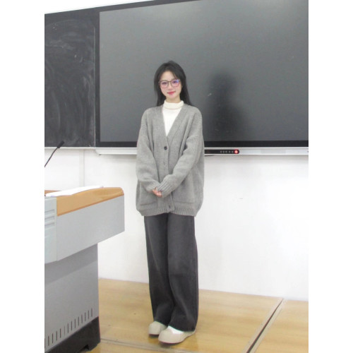 灰色毛衣外套女秋冬2025新款寬松外穿日系慵懶風復古軟糯針織開衫