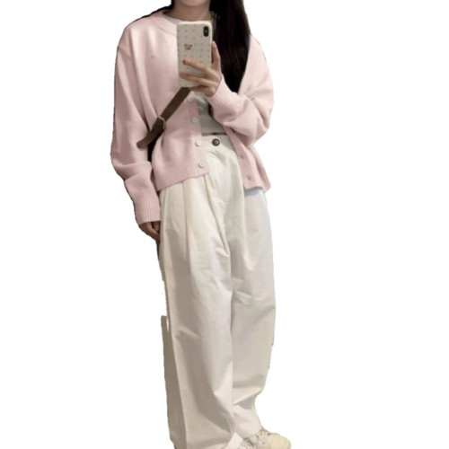 粉色針織開衫女早春2025新款奶系穿搭外套小個子藝術生奶乖上衣潮