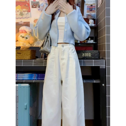 小個子藍色短款針織外套女款春秋冬外搭上衣開衫毛衣2025新款爆款 小個子藍色短款針織外套女款春秋冬外搭上衣開衫毛衣2025新款爆款