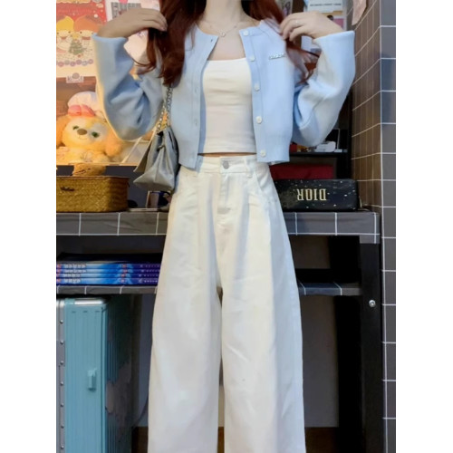 小個子藍色短款針織外套女款春秋冬外搭上衣開衫毛衣2025新款爆款 小個子藍色短款針織外套女款春秋冬外搭上衣開衫毛衣2025新款爆款