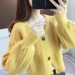 短款上衣服開衫針織衫外套女裝早春秋季2024新款潮毛衣復古溫柔風