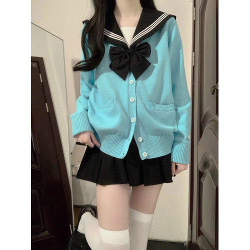 原創JK毛衣開衫外套女春秋日系學院風製服校供感深灰長袖針織上衣 原創JK毛衣開衫外套女春秋日系學院風製服校供感深灰長袖針織上衣