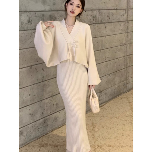 法式日系復古針織衫女秋冬季慵懶風韓系上衣寬松溫柔毛衣開衫外套