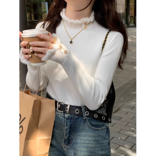 修身一體水貂絨打底女秋冬法式成熟加厚半高領長袖內搭毛衣針織衫 修身一體水貂絨打底女秋冬法式成熟加厚半高領長袖內搭毛衣針織衫