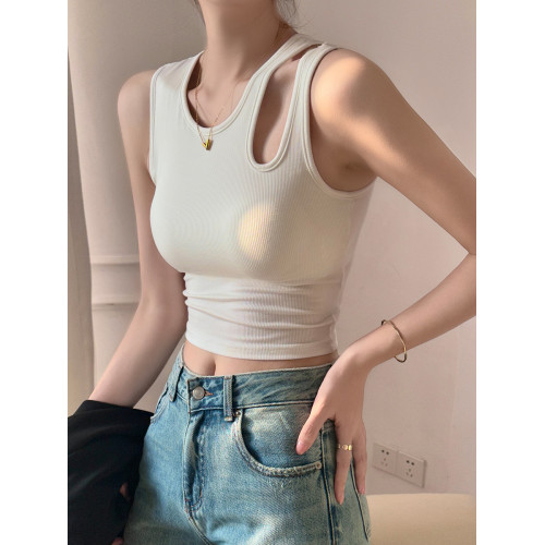 美背小吊帶背心女內搭帶胸墊工字2025新款外穿夏黑白無袖打底上衣