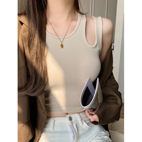 美背小吊帶背心女內搭帶胸墊工字2025新款外穿夏黑白無袖打底上衣