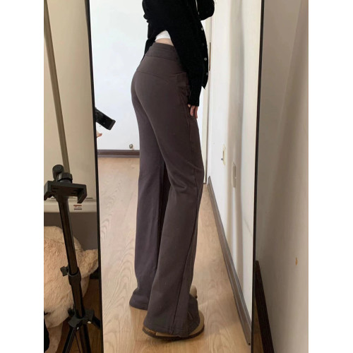 美式微喇休閒運動褲女秋冬加絨大碼胖mm遮胯顯瘦衛褲梨形身材褲子