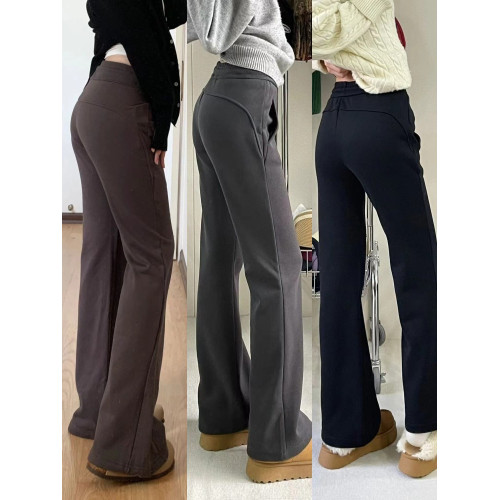 美式微喇休閒運動褲女秋冬加絨大碼胖mm遮胯顯瘦衛褲梨形身材褲子