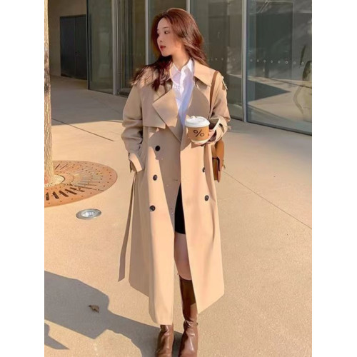 風衣外套女春秋季2025新款韓版中長款英倫風寬松過膝氣質流行大衣 風衣外套女春秋季2025新款韓版中長款英倫風寬松過膝氣質流行大衣