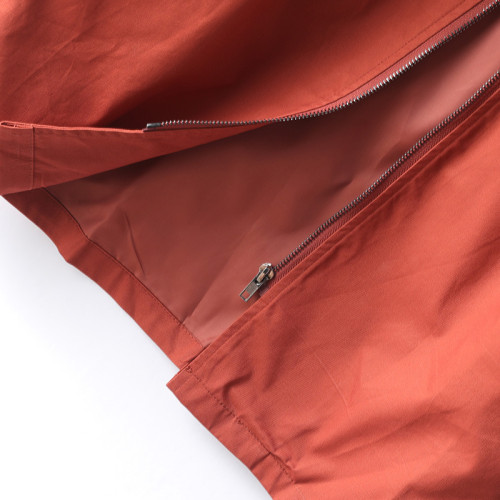 出口西班牙尾單折釦2023秋季連帽拉鍊撞色風衣中長款派克休閒外套 出口西班牙尾單折釦2023秋季連帽拉鍊撞色風衣中長款派克休閒外套