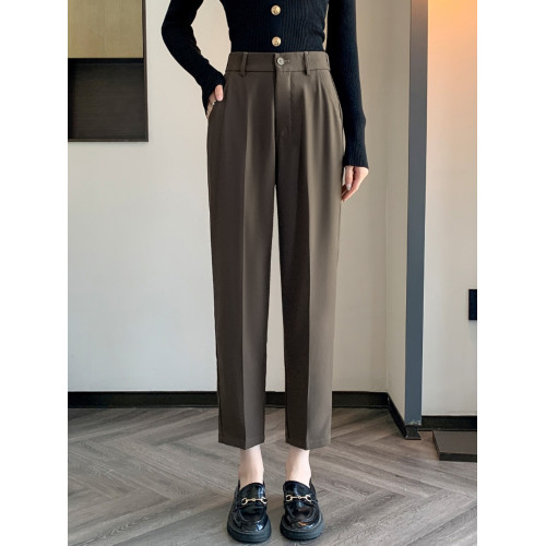 西裝褲女2025新款春秋直筒小腳西褲休閒小個子八九分哈倫菸管褲子 西裝褲女2025新款春秋直筒小腳西褲休閒小個子八九分哈倫菸管褲子