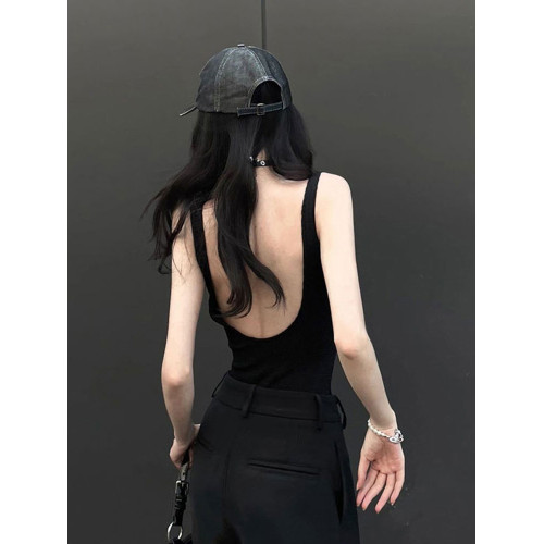 美式設計感露背吊帶小背心女夏季2024新款美背帶胸墊一體辣妹上衣