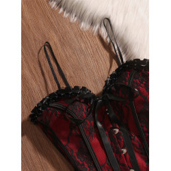 萬聖節魚骨胸衣束腰紅色魚骨抹胸吊帶上衣女甜酷內搭外穿辣妹背心