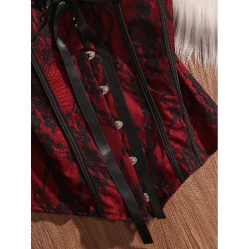 萬聖節魚骨胸衣束腰紅色魚骨抹胸吊帶上衣女甜酷內搭外穿辣妹背心