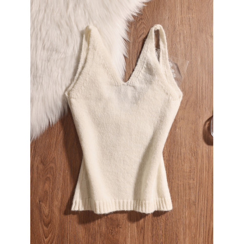 法式純欲釘鑽v領吊帶背心女夏2025西裝內搭蕾絲針織無袖辣妹上衣