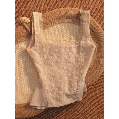 甜美蕾絲刺綉吊帶背心女內搭2025新款設計感小衆外穿修身抹胸上衣