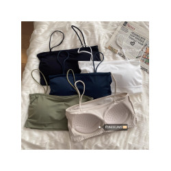 白色防走光打底裹胸無痕內衣女夏季內搭抹胸吊帶背心文胸美背上衣