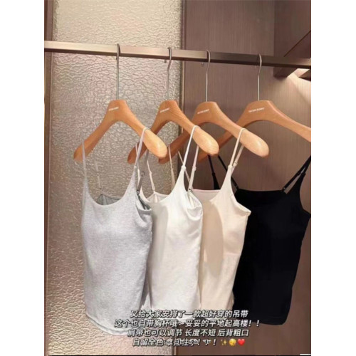 辣妹性感白色帶胸墊吊帶背心女夏季修身百搭短款抹胸美背外穿上衣